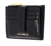 COCCINELLE porta carte di credito Metallic Shiny Wrinkled Card Holder Noir