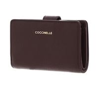 Coccinelle Pelle portafoglio Metallic Soft Mini Wallet Grained Leather Berry viola scuro