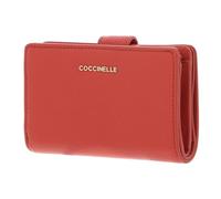Coccinelle Pelle portafoglio Metallic Soft Mini Wallet Grained Leather Grenadine Red rosso chiaro