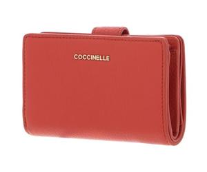 Coccinelle Pelle portafoglio Metallic Soft Mini Wallet Grained Leather Grenadine Red rosso chiaro