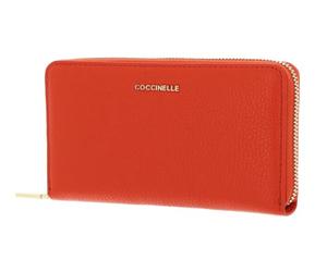 Coccinelle Pelle portafoglio Metallic Soft Wallet Grained Leather Gazpacho arancione