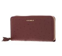 Coccinelle Pelle portafoglio Tassel Ostrich Zip Around Wallet Carruba marrone