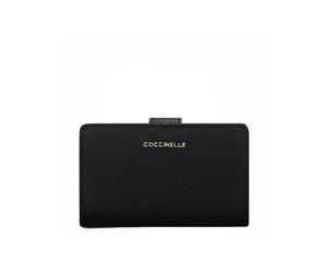 Coccinelle - Portafoglio in Pelle Elegante con Chiusura a Scatto e Tasca per Monete - - Accessories - Donna - Nero - ONE SIZE