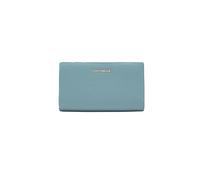 Coccinelle Portafoglio in Pelle, Linea Metallic Soft, Blu Artico, 16 x 9 x 3 cm, 12 Scomparti Carte