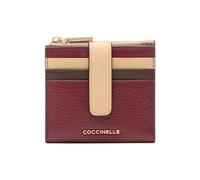 Coccinelle Portafoglio in Pelle, Linea Metallic Tricolor, 9,5 x 8,5 x 1,5 cm, Ribes/Beige/Bruno, 9 Scomparti per Carte