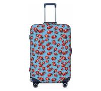 Coccinelle su uno sfondo stampa alla moda valigia copertura personalizzata protezione per bagagli per viaggi e lavoro, Nero , M