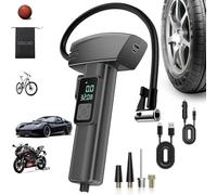 COCCKO Compressore Aria Portatile Auto 12V - Pompa Elettrica 50W con 5 Modalità, Taglia Cinture e Luce LED - Kit Gonfia e Ripara Pneumatici per Bici/Moto/Materassi Gonfiabili/Power Bank USB