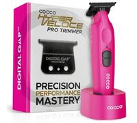 Cocco Hyper Veloce Pro Trimmer, Digital Gap Graphene Blade Edger, High Torque Brushless BLDC Motor, Cordless, design interamente in metallo, batteria agli ioni di litio, base di ricarica inclusa (rosa
