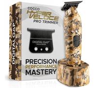 Cocco Hyper Veloce Pro Trimmer, Digital Gap Graphene Blade Edger, High Torque Brushless BLDC Motor, Cordless, design interamente in metallo, batteria agli ioni di litio, base di ricarica inclusa