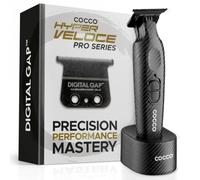 Cocco Hyper Veloce Pro Trimmer, Digital Gap Graphene Blade Edger, High Torque Brushless BLDC Motor, Cordless, design interamente in metallo, batteria agli ioni di litio, base di ricarica inclusa