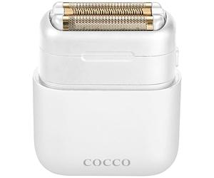 COCCO Imacto, rasoio elettrico da uomo, con tripla lamina d'oro (bianco) | Rasoio per uomini calvi, uso bagnato e asciutto, testina magnetica sostituibile, acceleratore intelligente, durata 90 minuti