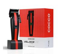 Cocco Veloce Lite - Tagliacapelli professionale per barbieri - Digital Gap™ Precision Fade F1 Blade, 7000 giri/min, ricarica rapida USB-C, durata di 3 ore, tagliacapelli da uomo (rosso e nero)