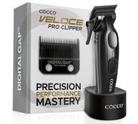 Cocco Veloce Pro Clipper - Matte Black | Digital Gap Ambassador Graphene - Lama conica per parrucchieri professionali, motore BLDC 7200 giri/min