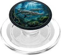 coccodrilli immersioni subacquee subacquee coccodrillo alligatore nell'oceano PopSockets PopGrip per MagSafe
