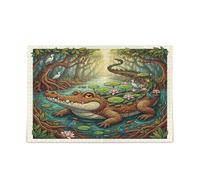 Coccodrilli Mangrove Palude Collage Jigsaw Puzzle Sfidante 500 Piecing