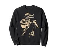 Coccodrillo Cowboy Suonare Chitarra Cavaliere Cavaliere Western Felpa