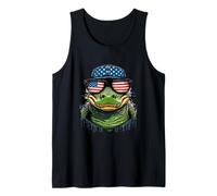 Coccodrillo e Alligatore - Cappello con Bandiera Americana e Occhiali Canotta