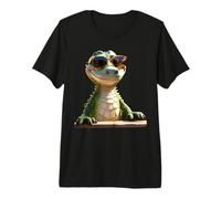 Coccodrillo Occhiali da Sole Alligatore Rettile Crocodile Maglietta Premium