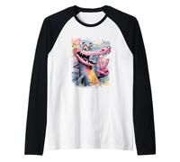 Coccodrillo Pace Graffiti Pop Carattere Grafica Arte Alligatore Maglia con Maniche Raglan