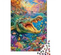 Coccodrillo Puzzle 1000 Pezzi, Jigsaw Puzzle Ad Alta Difficoltà Regali Per Adulti E Adolescenti, Home Giochi 38x26cm/1000pcs