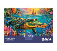 Coccodrillo Puzzle 1000 Pezzi, Puzzle Impossibile 1000 Pezzi, Gioco Di Sfida Intellettuale 70x50cm/1000pcs
