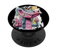 Coccodrillo segno della pace graffiti pop carattere grafico arte PopSockets PopGrip Adesivo