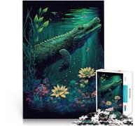 Coccodrillo stravagante Puzzle da 1000 pezzi per adulti Aiuta il cervello ad allenare i giocattoli che creano dipendenza per coltivare la pazienza Opera d'arte 38x26cm