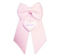 Coccole - Fiocco Nascita Bimba Personalizzato Cuore Rosa - Fiocco Nascita Bimba con Nome in Tessuto Cotone Piquet - Nastro Personalizzato da Appendere in Casa e Regalare a Mamme e Papà