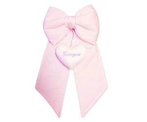 Coccole - Fiocco Nascita Bimba Personalizzato Cuore Rosa - Fiocco Nascita Bimba con Nome in Tessuto Cotone Piquet - Nastro Personalizzato da Appendere in Casa e Regalare a Mamme e Papà