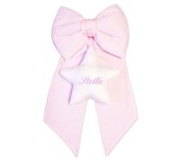 COCCOLE - Fiocco Nascita Bimba Personalizzato Stella Rosa - Fiocco Nascita Bimba con Nome in Tessuto Cotone Piquet - Nastro Personalizzato da Appendere in Casa e Regalare a Mamme e Papà