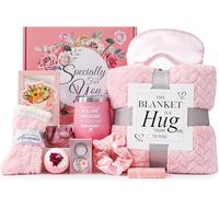 Coccole regali per donne, set regalo di compleanno per la cura di sé pacchetto relax spa vasca da bagno per la mamma, cesti regalo per lei, regalo per donne, amiche, sorelle, mamme con coperta