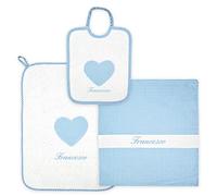 Coccole - Set Asilo Materna Personalizzato - Set Bavaglino, Sacca e Asciugamano - Kit Asilo Materna 3pz per Bimbo/Bimba Personalizzabile in Cotone 100% Made in Italy