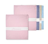 Coccole - Set Asilo Personalizzato 2 Sacche - Sacca Asilo Personalizzata 2pz per Bimba con Motivo Quadretti Rosa in Cotone Anallergico - Set Personalizzato con Nome 100% Made in Italy