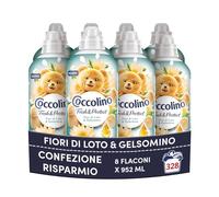 Coccolino Ammorbidente Concentrato Fiori di Loto e gelsomino, Ammorbidente Lavatrice Fresh&Protect, Morbidezza Naturale, Freschezza Lunga, 41 Lavaggi, 8 x 952 ml