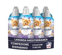 Coccolino Ammorbidente Concentrato Lavanda Mediterranea, Ammorbidente Lavatrice, Morbidezza Naturale, Freschezza Lunga, 41 Lavaggi, 8 x 952 ml