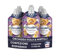 Coccolino Ammorbidente Concentrato Orchidea Viola e Mirtilli, Ammorbidente Lavatrice Intense Care con Tecnologia Pro-Fibre, Formato XXL 456 Lavaggi, 6 Pezzi da 1750 ml
