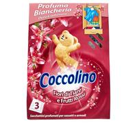 Coccolino Sacchetti Profuma Biancheria Fiori di Tiarè e Frutti Rossi, 1 confezione da 3 sacchetti