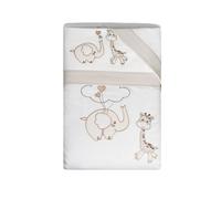 COCCOLISSIMI - Piumino Estraibile+Set 3 Pz Lenzuola per Culla - Safari Bianco Tortora