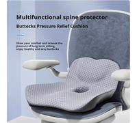 Coccyx Memory Foam Sedia Cuscino ortopedico Cuscino per sedile da ufficio Trattamento per emorroidi Seggiolino auto Grande cuscino Sollievo dal dolore Cuscino per coccige No massage Gray