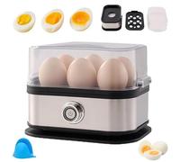 Cocedor de huevos inteligente con apagado automático: cocina huevos sin esfuerzo con el mejor cocedor de huevos de acero inoxidable. 3 modos: cocidos, semiduros, escalfados y revueltos (1PC)