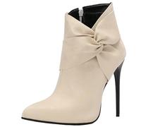 Cocey Stivaletti alla moda in pelle scamosciata con punta a punta e tacchi a spillo, beige., 37 EU