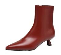 Cocey Stivaletti da donna in pizzo | cerniera laterale e tacco da 4,5 cm, Fodera sintetica rossa, 37 EU