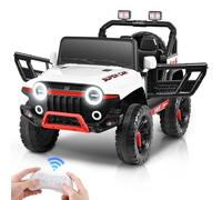 Coche eléctrico para niños, Auto elettrica per bambini da 12 Volt, RC Parental, macchinina elettrica per bambini, macchina elettrica (Blanco)