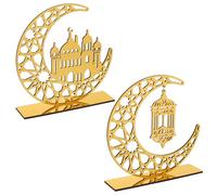 COCHIE Eid Mubarak Ramadan Kareem Decorazioni Eid Tavolo Segni Luna Cava Stella Freestanding Tavolo Centerpiece Ornamenti Da Appesi Decorazione Da Tavolo per Musulmano Islam Decorazione Da Tavolo