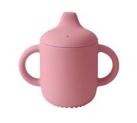 Cocholate | Bicchiere da apprendimento in silicone personalizzato | Tazza da allenamento personalizzabile | Ideale per lo sviluppo dei bambini | Prime fasi autonomia (rosa bastone)