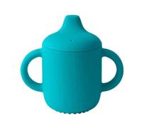 Cocholate | Bicchiere da apprendimento in silicone personalizzato | Tazza da allenamento personalizzabile | Ideale per lo sviluppo dei bambini | Prime fasi autonomia (turchese)