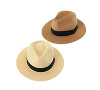 Cocila 2 Pezzi in Cappelli A Larga per Summer Sunshine Beach Trip E Marrone Cappello Cowboy Bambina 4 Anni (Khaki One Size) Cappello Pescatore Donna Mare Donna Escursione Uomo Silk Bonnet for
