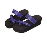 Cocila Abc15 Ciabatte Infradito Da Spiaggia Donna, Con Punta A Clip, Casual, Scarpe Basse, Sandali Estivi Cuoio (Blue, 42)