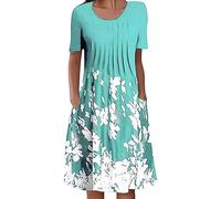 Cocila Abiti Cerimonia da Donna Abito Pullover Monospalla Primaverile ed Estivo Abito da Donna Lungo con Scollo Tondo Allentato e Ampio Abito Lungo Raso