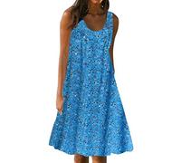 Cocila Abiti da Cerimonia Donna Donne Casuale Stampa Sleeveless Loose Plus Size Beach Summer Dress Ladies Porta Abito Lungo da Viaggio